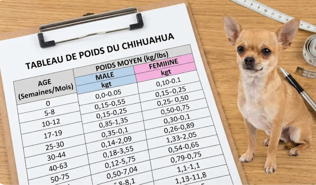 tableau poids chihuahua