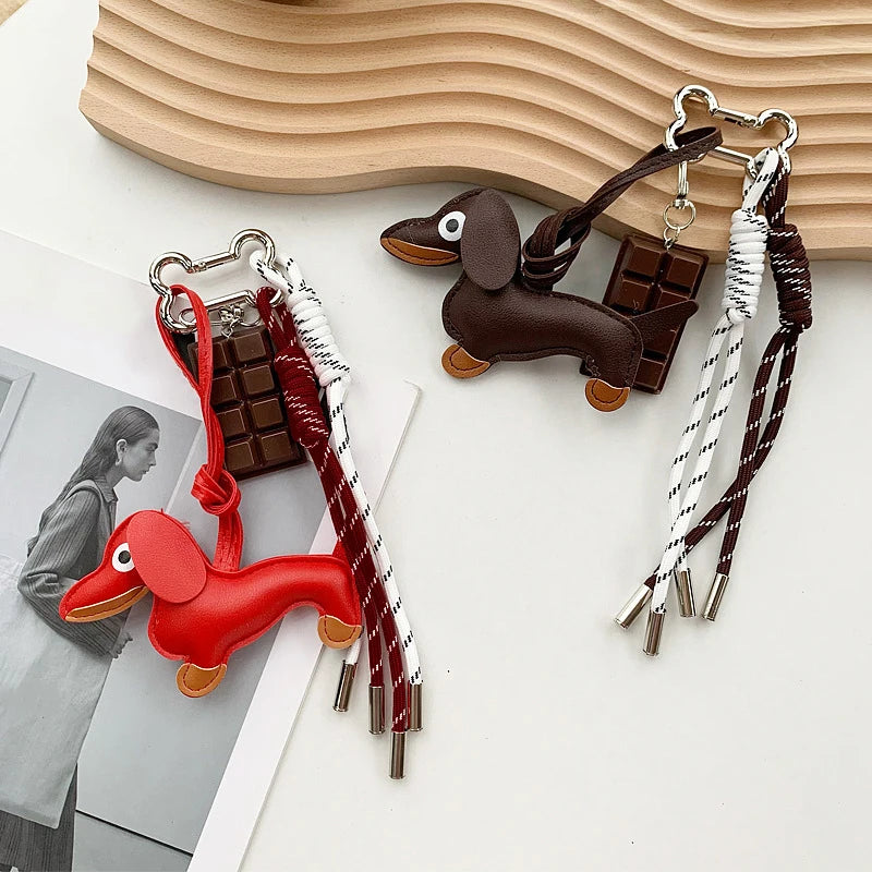 Porte-clés Teckel en Simili Cuir