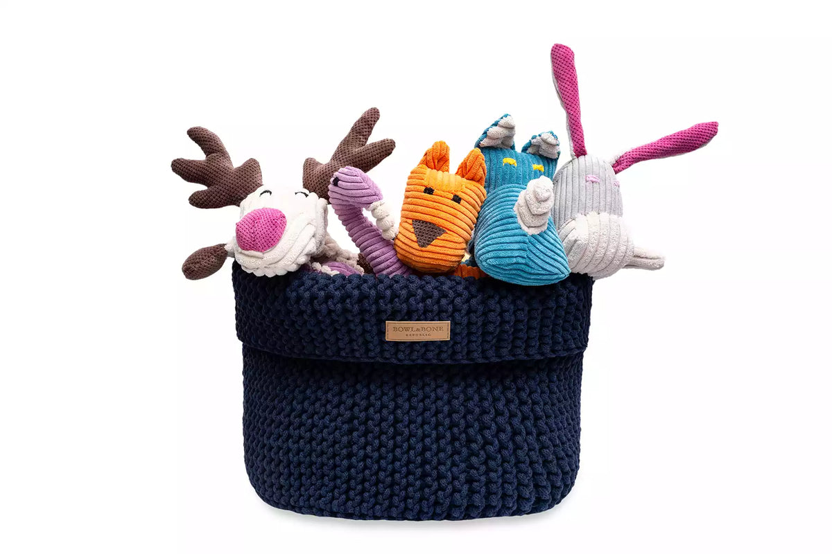 Panier de Rangement Cotton pour Jouets de Teckel - Marine