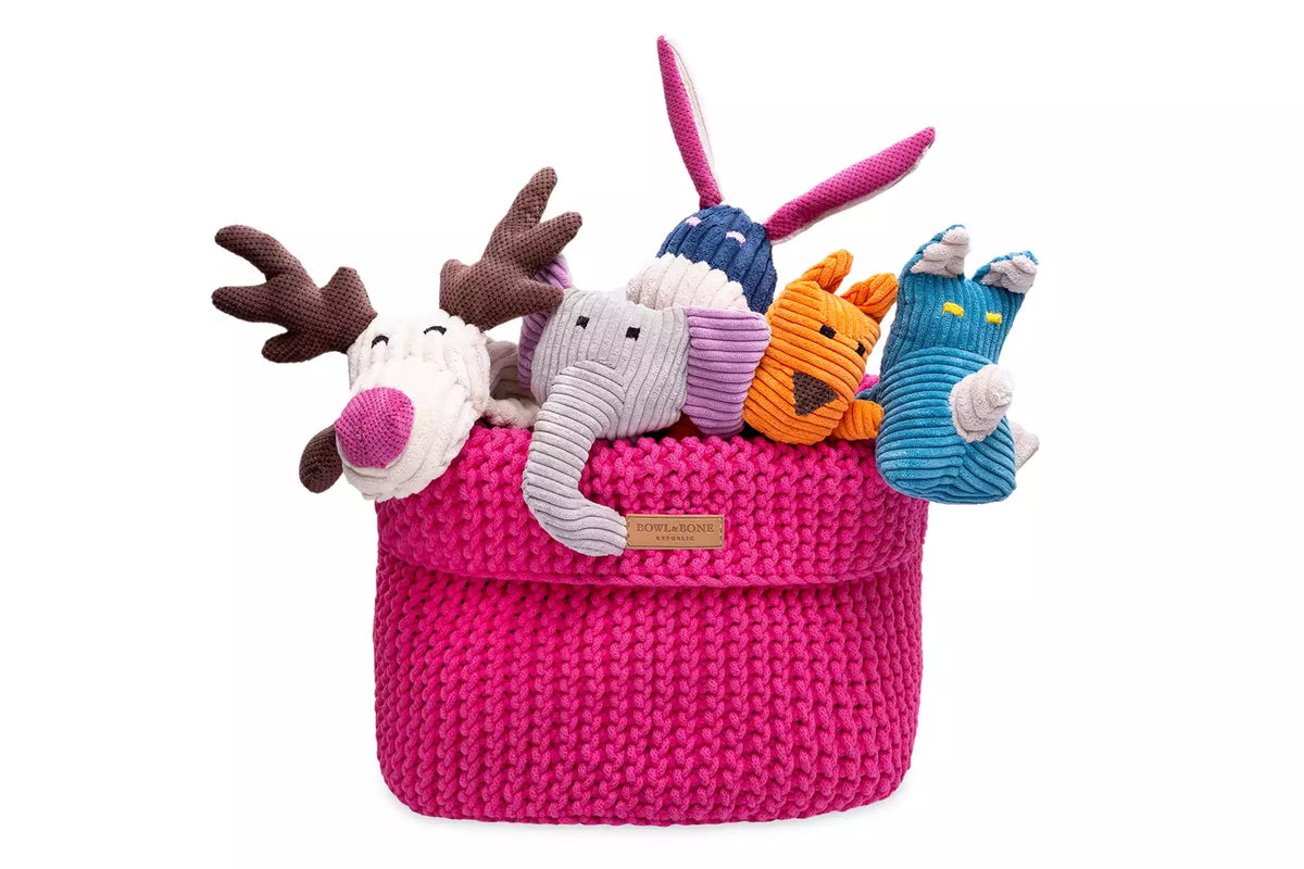 Panier de Rangement Cotton pour Jouets de Teckel - Rose
