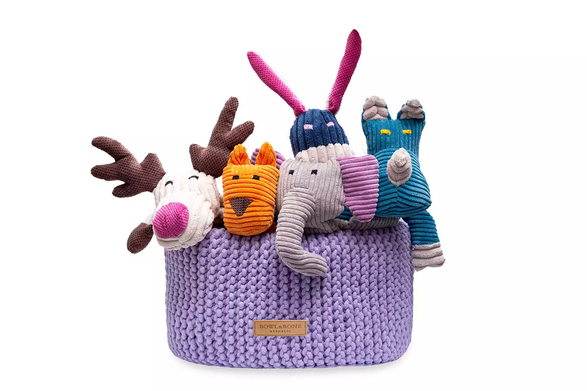 Panier de Rangement Double pour Jouets de Teckel - Lilas