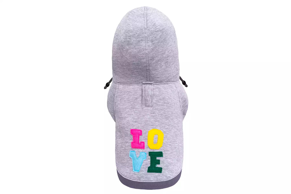 Sweat à Capuche Love pour Teckel - Gris
