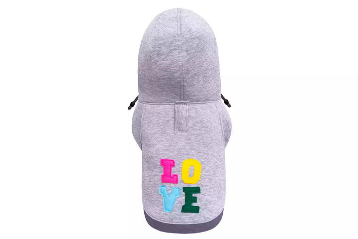 Sweat à Capuche Love pour Teckel - Gris